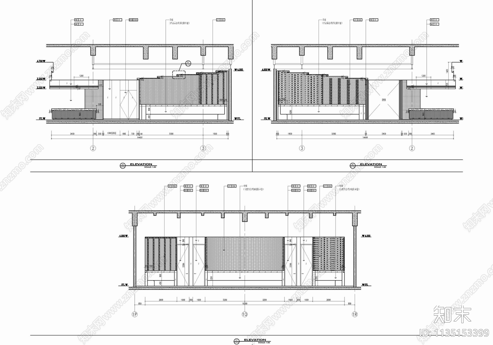 1100㎡全日制餐厅室内cad施工图下载【ID:1135153399】