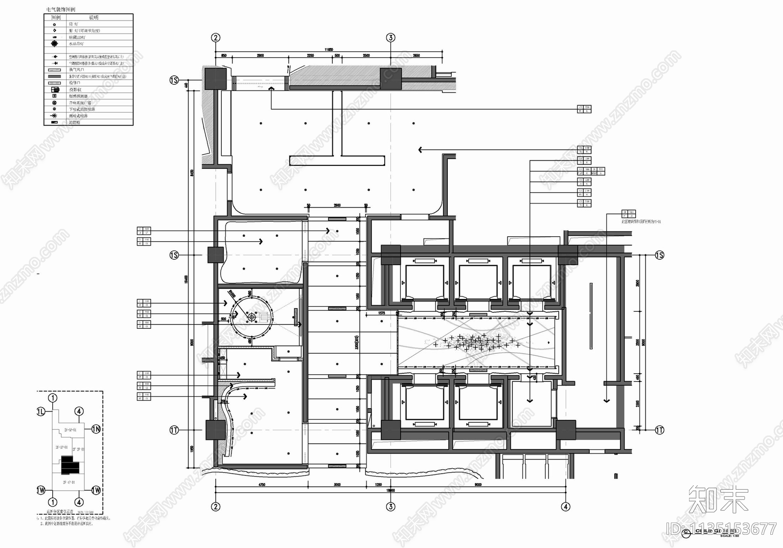 电梯厅门厅公区室内cad施工图下载【ID:1135153677】