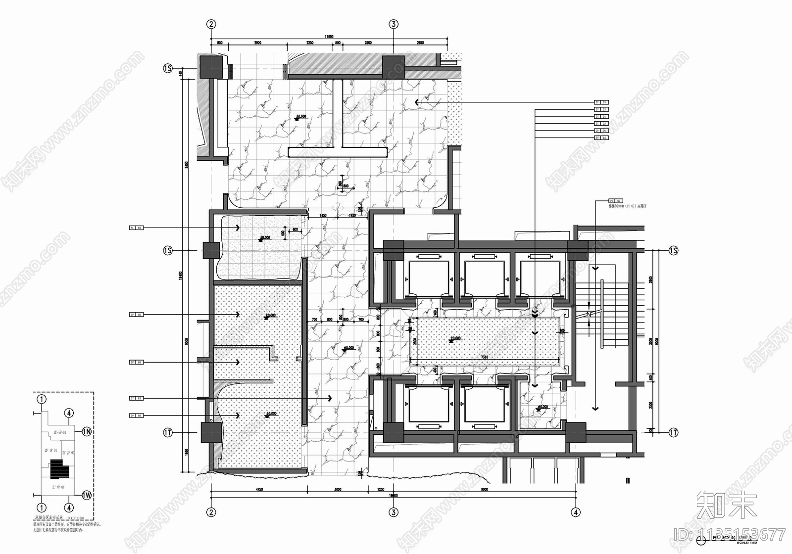电梯厅门厅公区室内cad施工图下载【ID:1135153677】