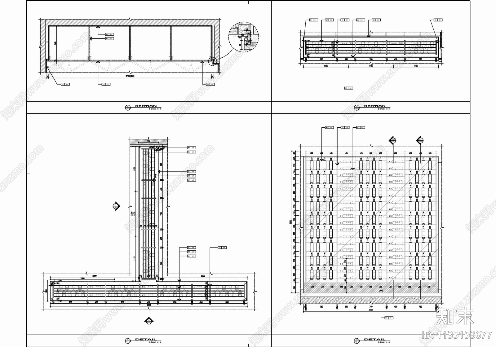 电梯厅门厅公区室内cad施工图下载【ID:1135153677】