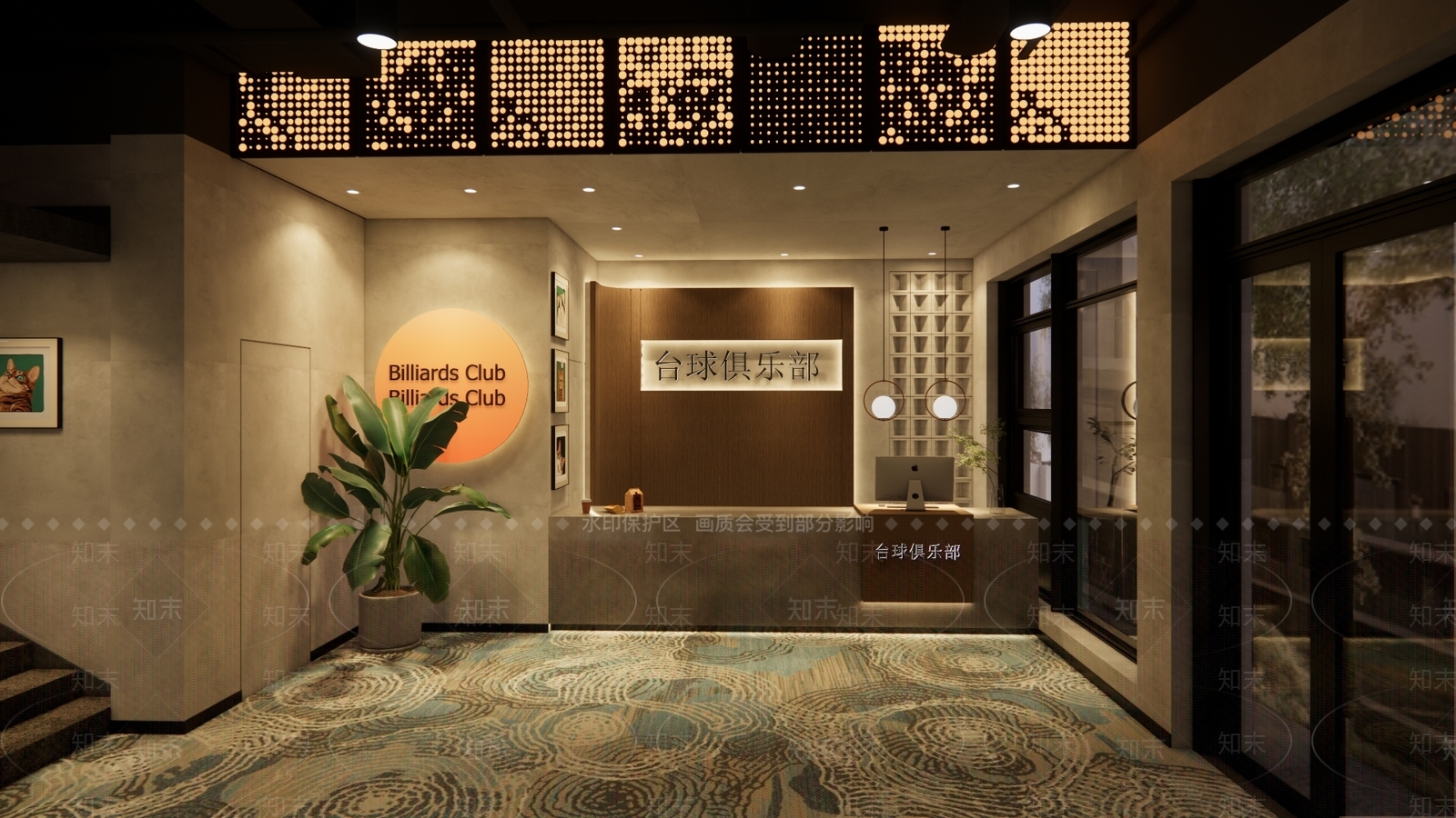 工业风台球室SU模型下载【ID:1135157897】