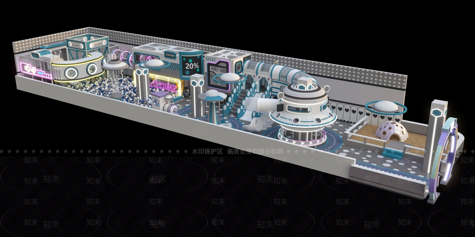 现代儿童活动空间SU模型下载【ID:1135158333】