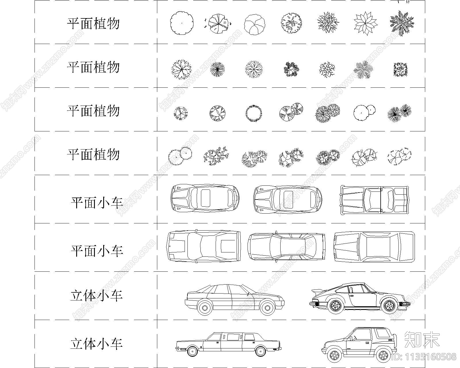 卫浴及盆栽cad施工图下载【ID:1135160508】