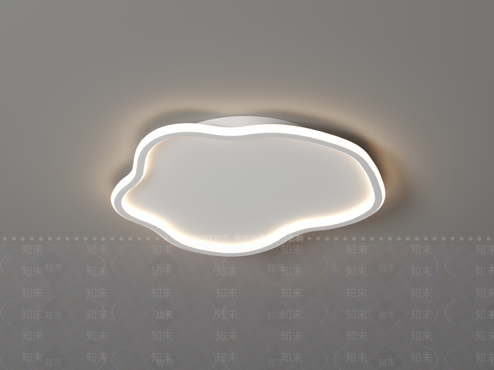 现代云朵吸顶灯3D模型下载【ID:1135162521】