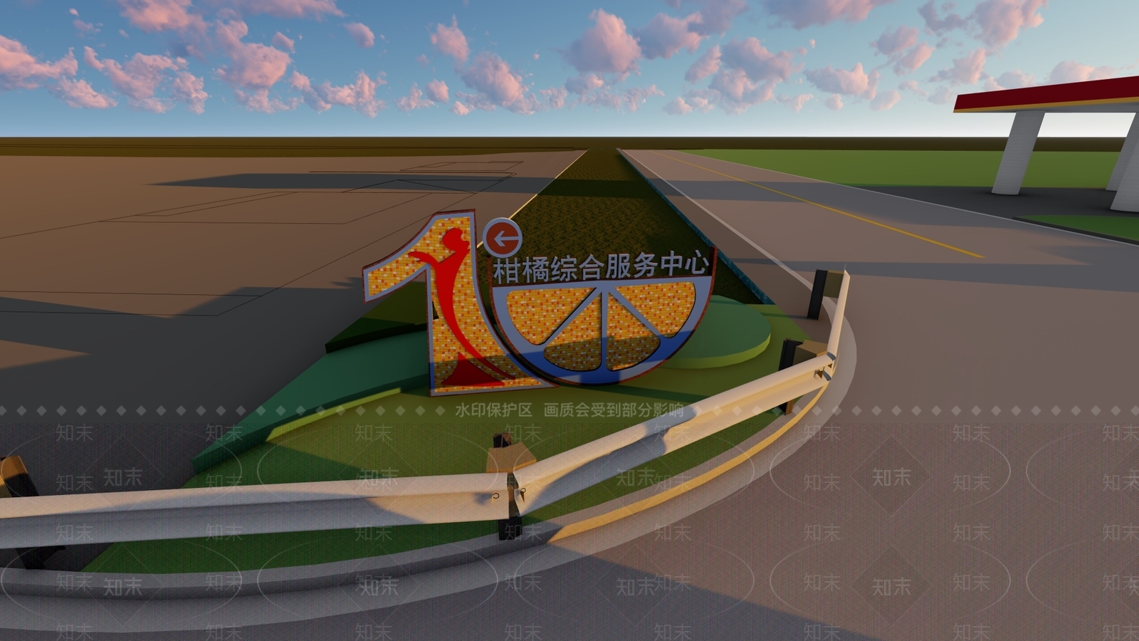 现代乡村入口导视牌SU模型下载【ID:1135297219】