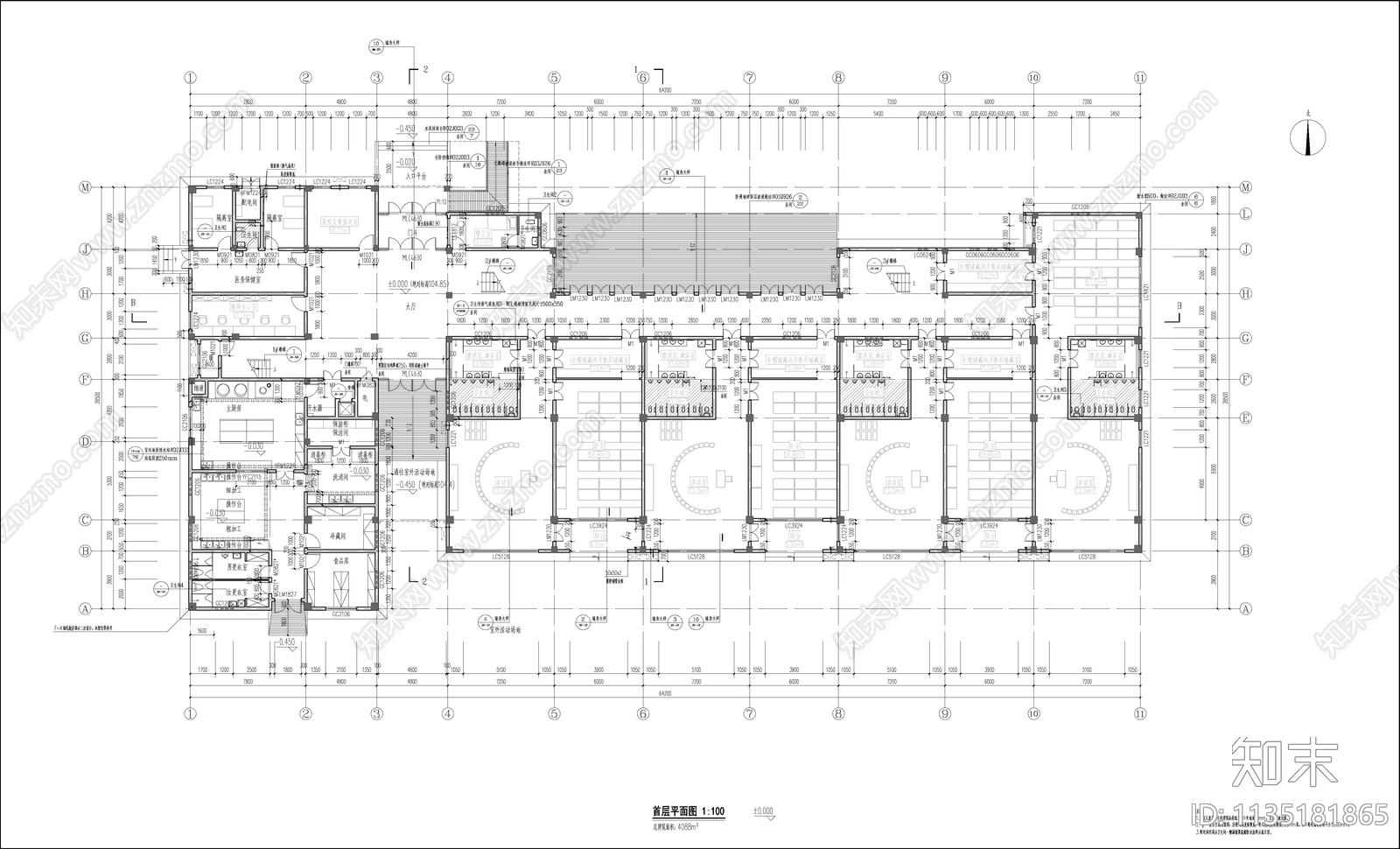 12班幼儿园cad施工图下载【ID:1135181865】