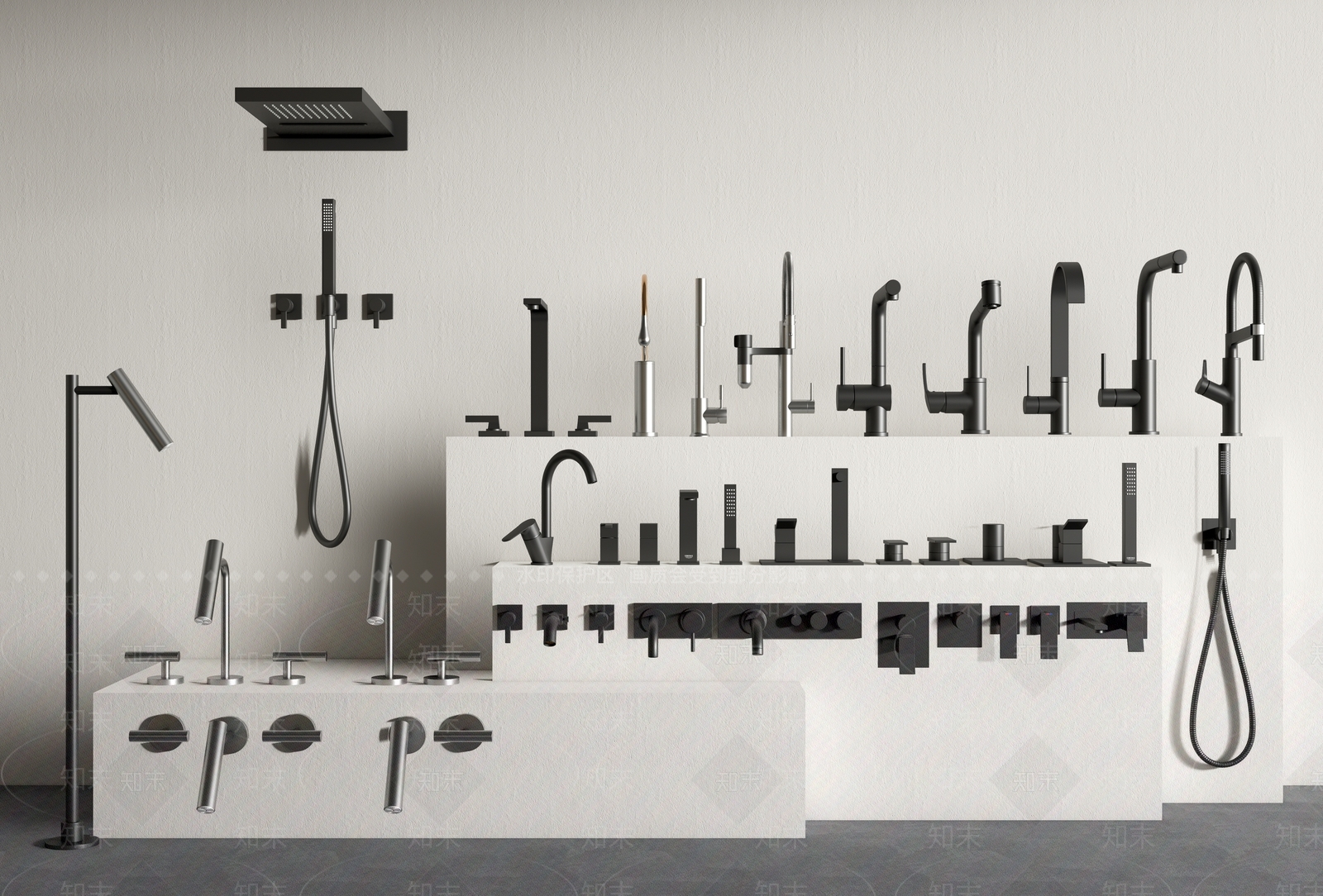 水龙头组合3D模型下载【ID:1135183195】