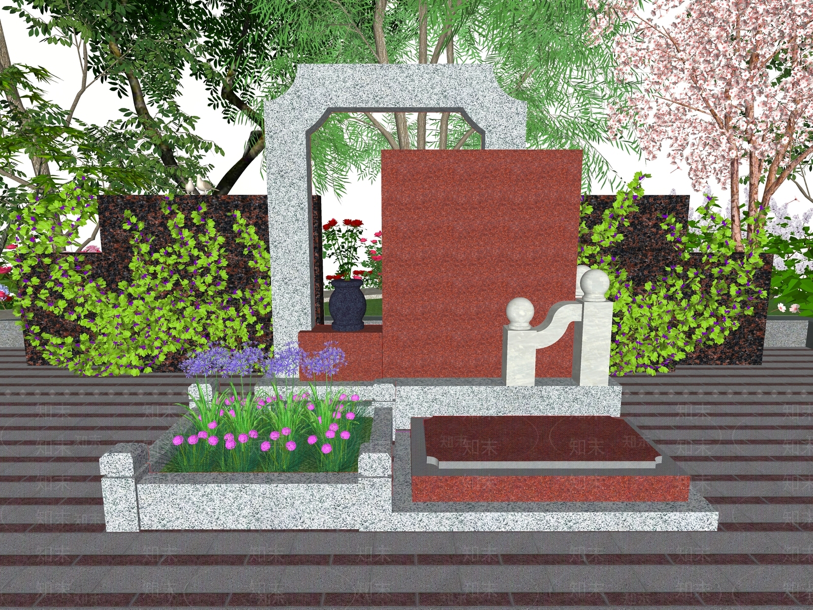 现代风格墓碑SU模型下载【ID:1135187614】