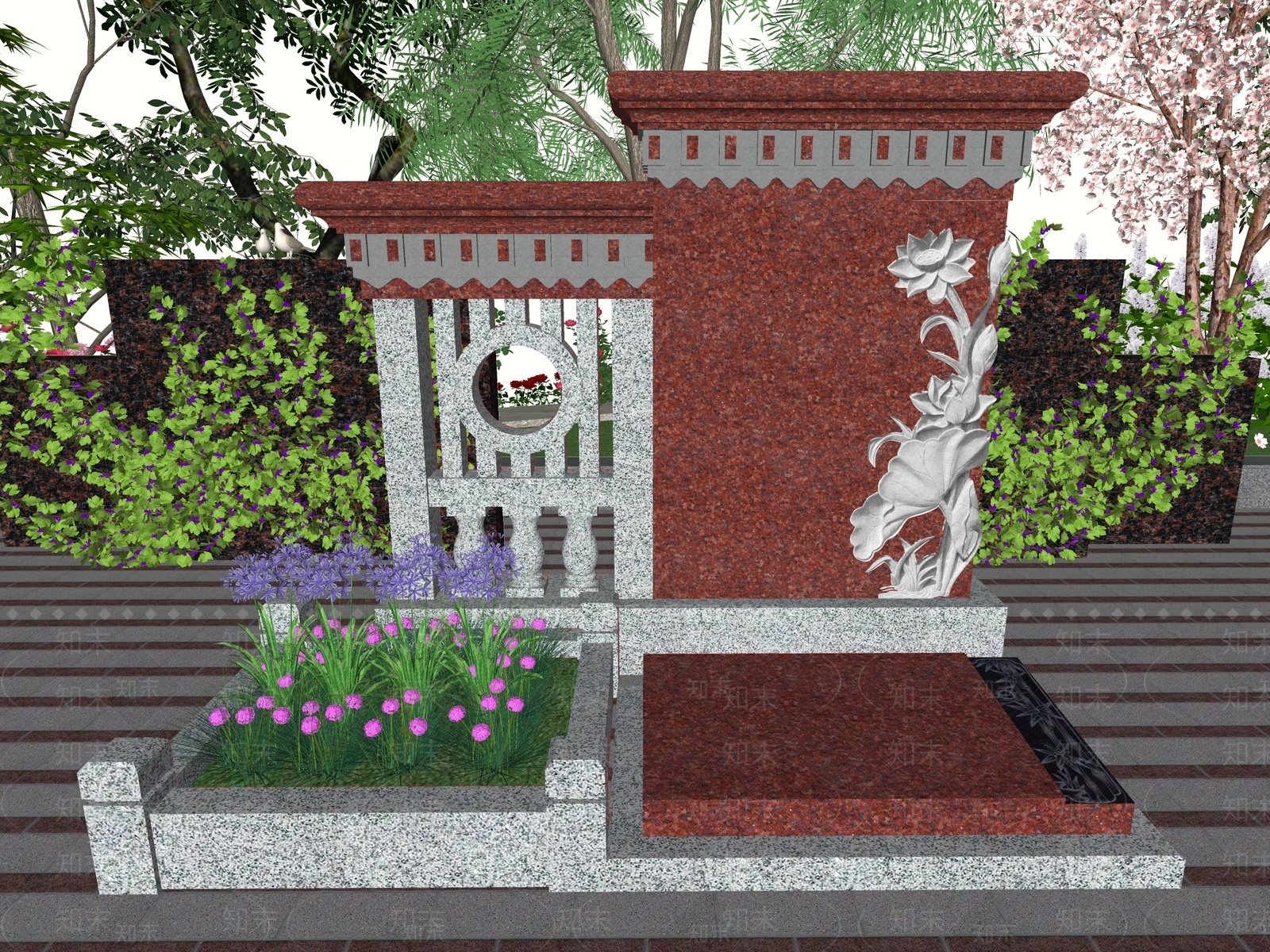 中式墓碑SU模型下载【ID:1135188651】