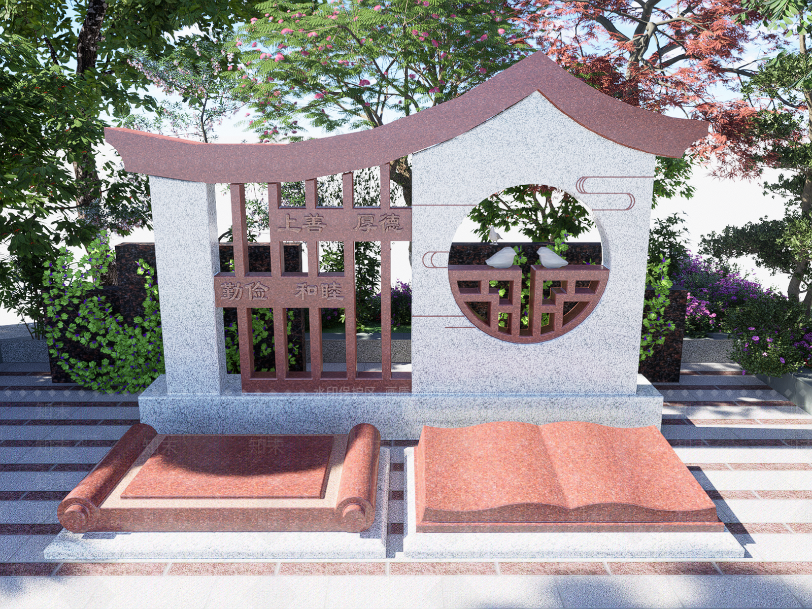 新中式墓碑SU模型下载【ID:1135189233】