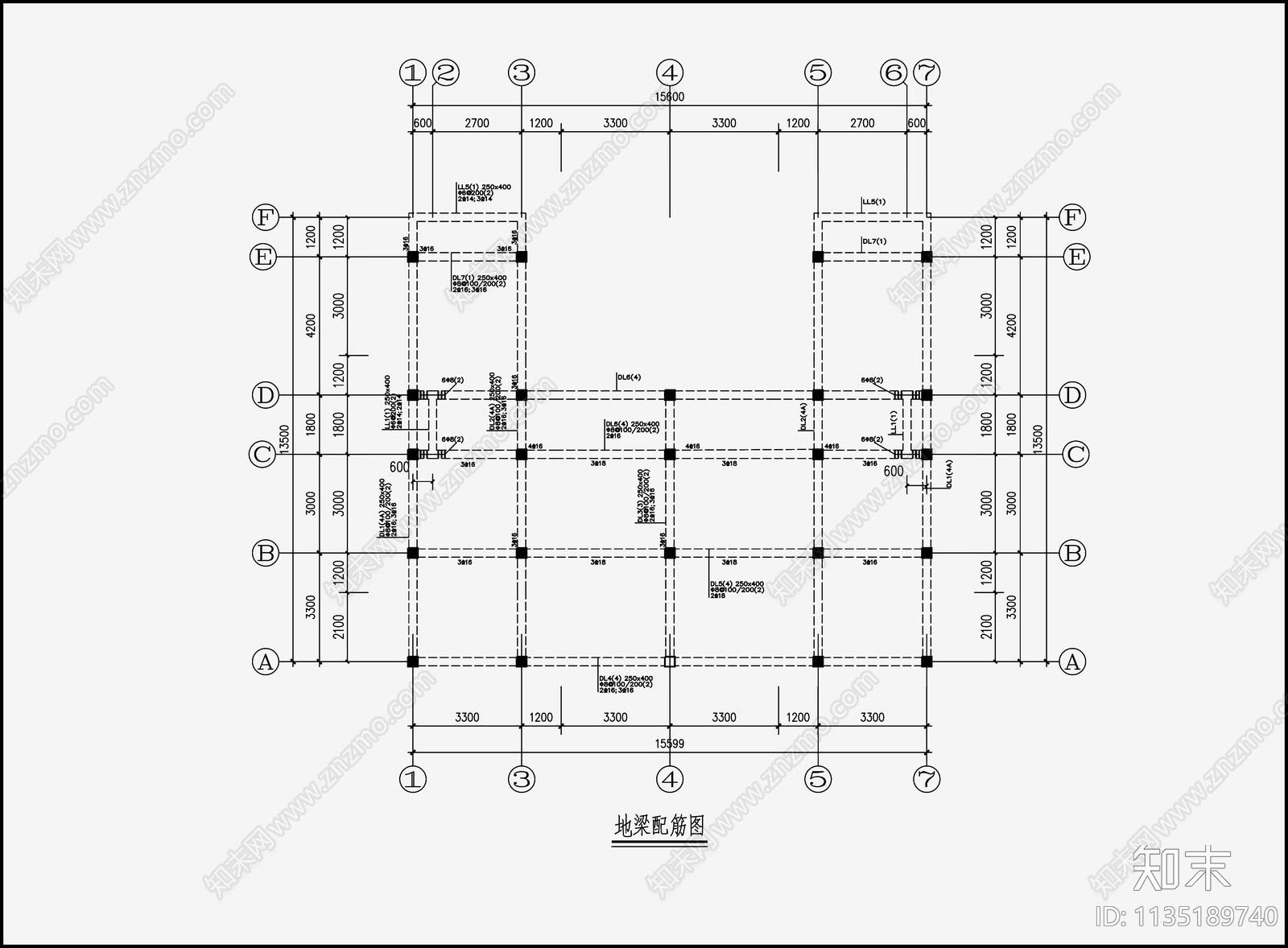 住宅混凝土结构cad施工图下载【ID:1135189740】