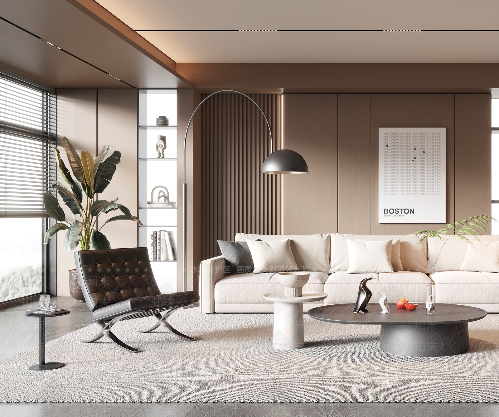 现代家居客厅3D模型下载【ID:1135192557】_知末3d模型网