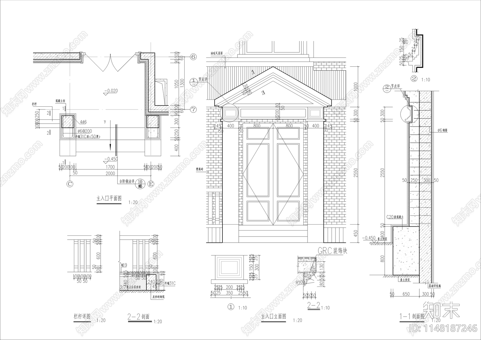 经典二层别墅建筑cad施工图下载【ID:1148187246】