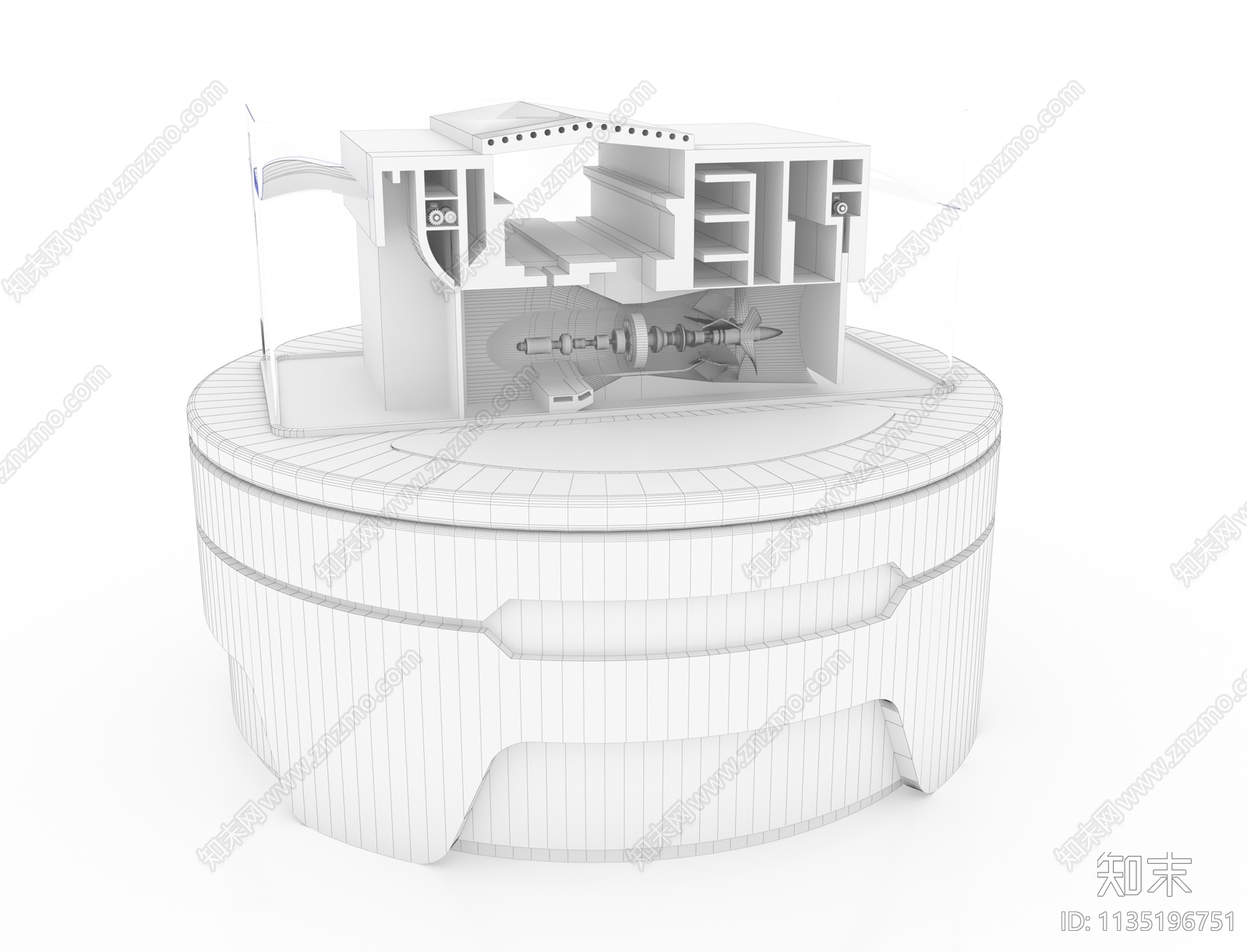 海上潮汐发电装置3D模型下载【ID:1135196751】