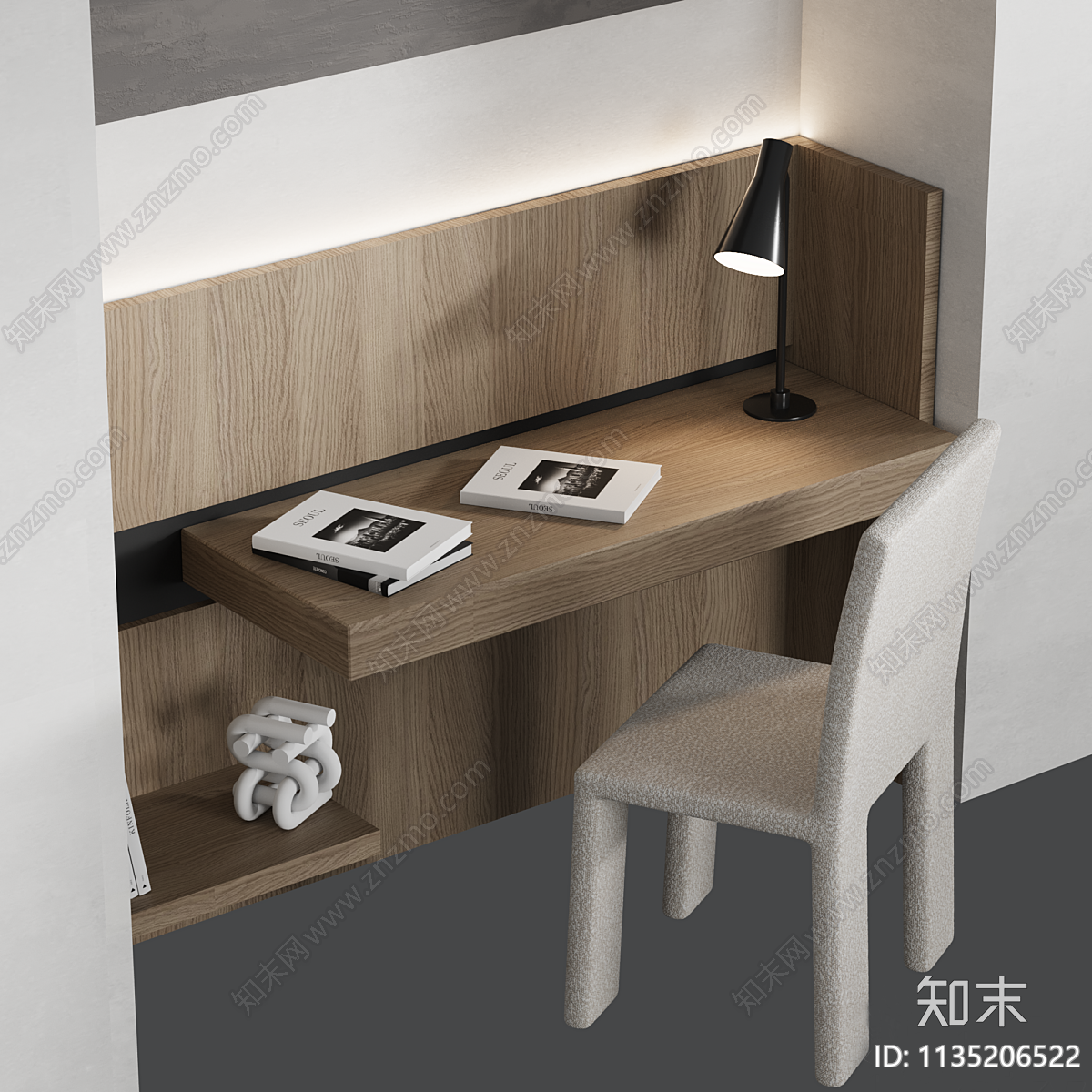 现代书桌工作台3D模型下载【ID:1135206522】