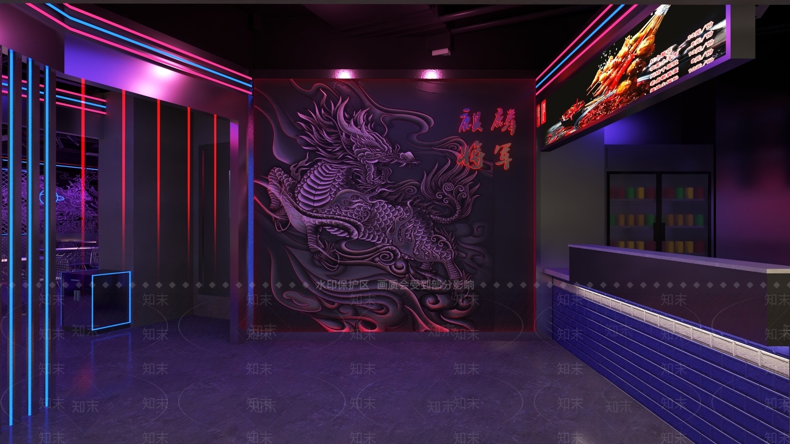 现代网红餐厅SU模型下载【ID:1135200991】
