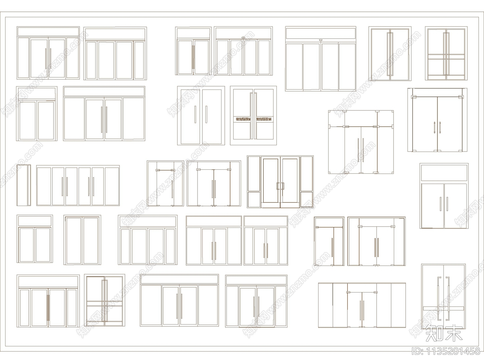 铝合金玻璃门窗施工图下载【ID:1135201458】