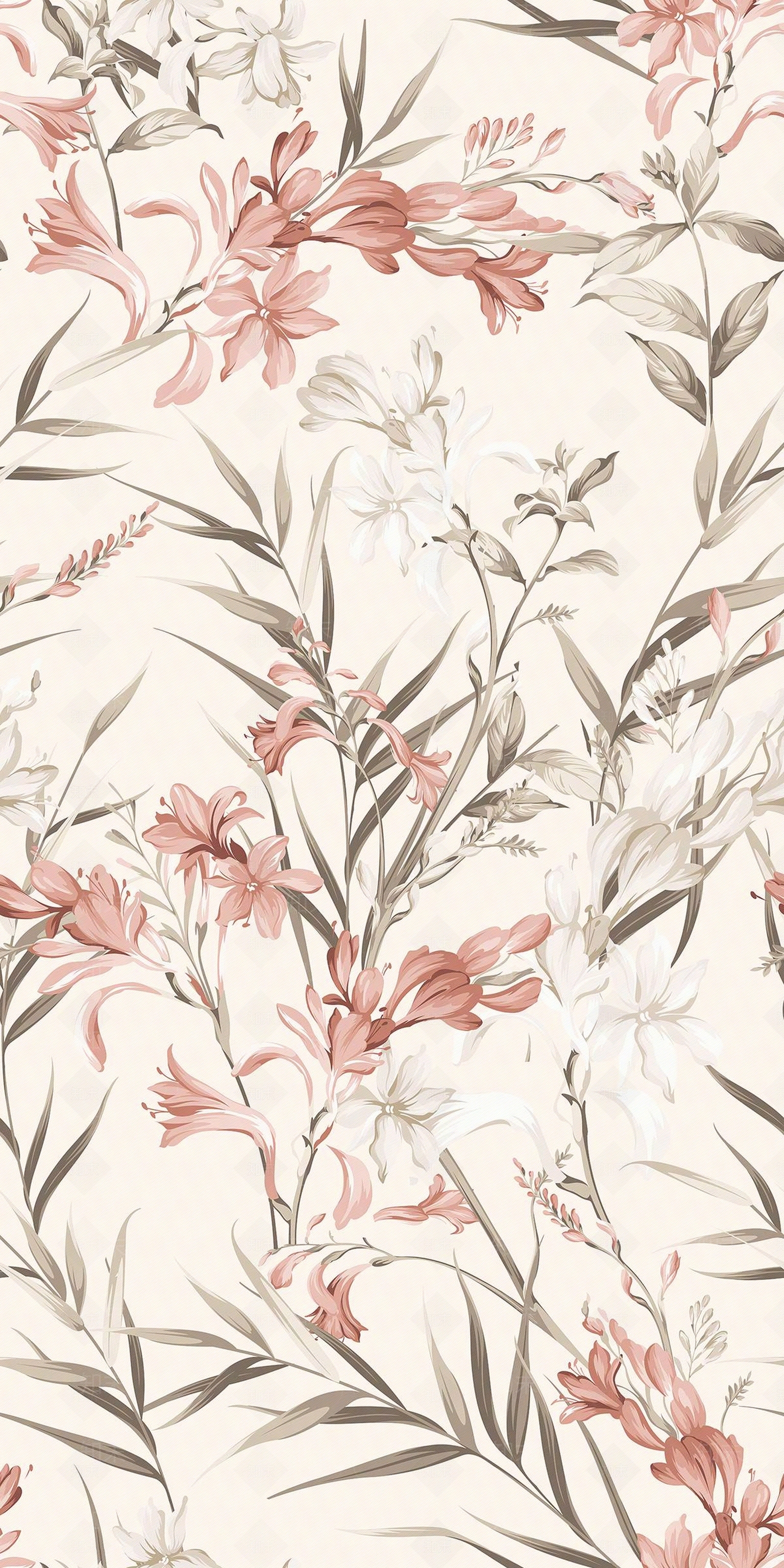 暖色花朵艺术壁纸贴图下载【ID:1135202324】