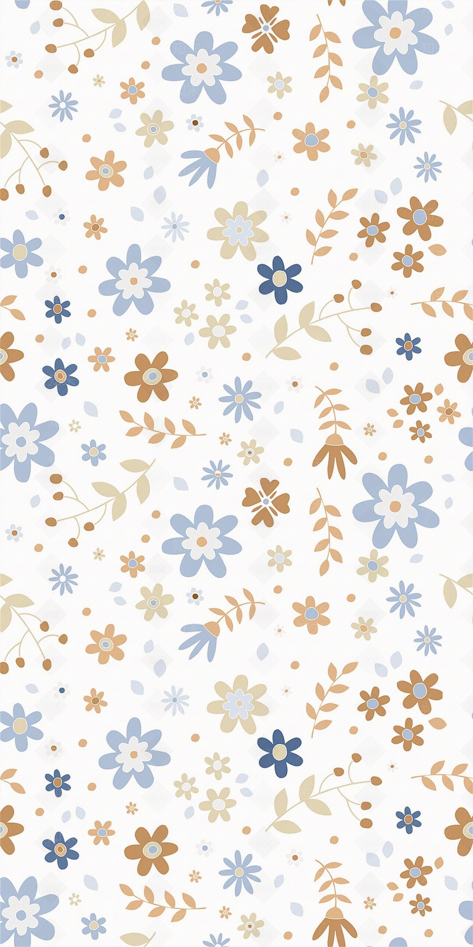 儿童房卡通碎花壁纸贴图下载【ID:1135202650】