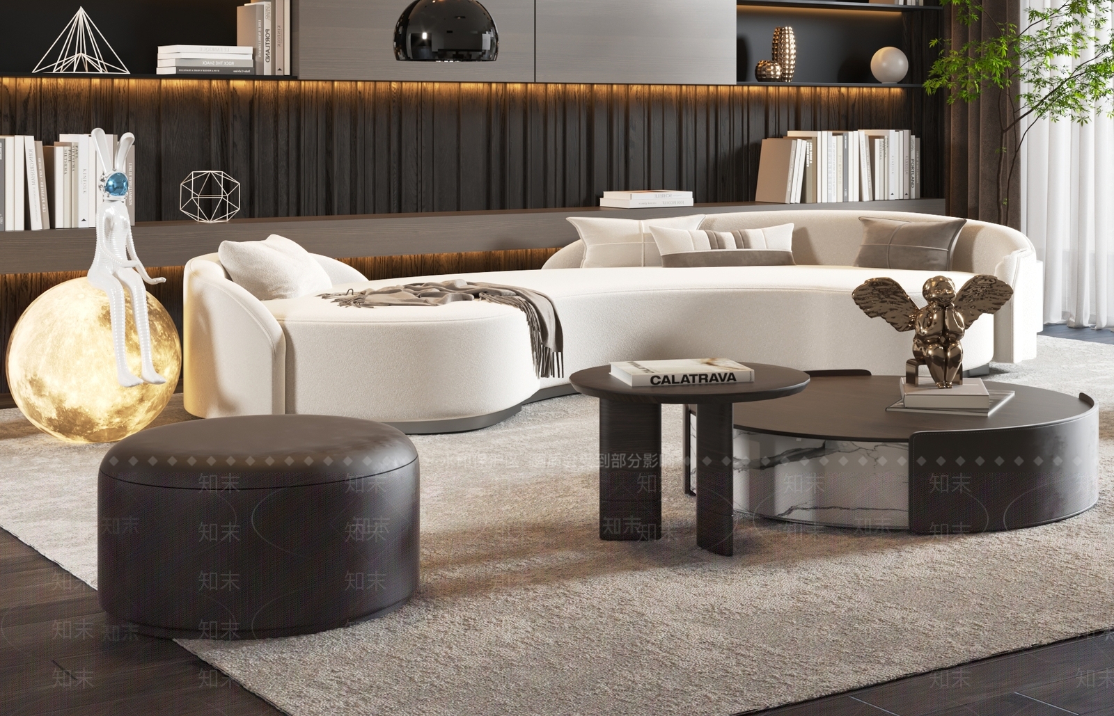 Minotti现代沙发茶几组合3D模型下载【ID:1135446970】_知末3d模型网