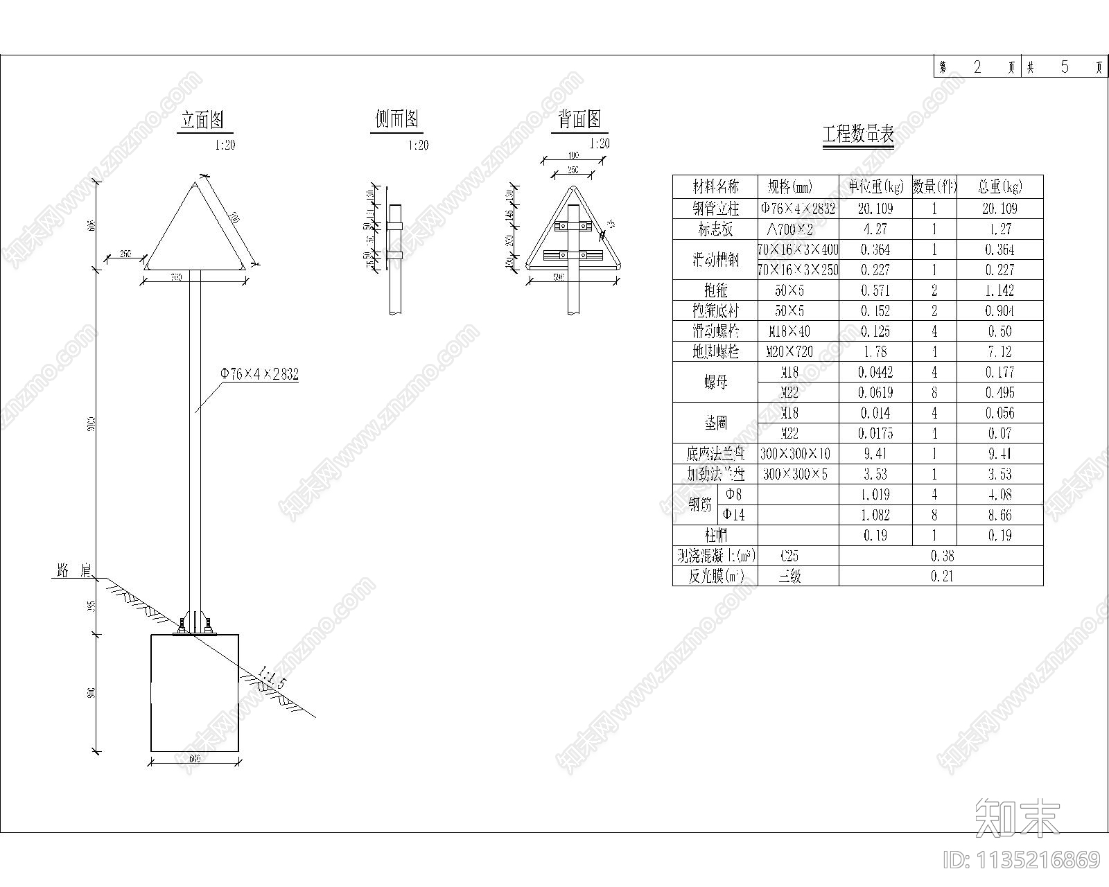 交通标志设计cad施工图下载【ID:1135216869】