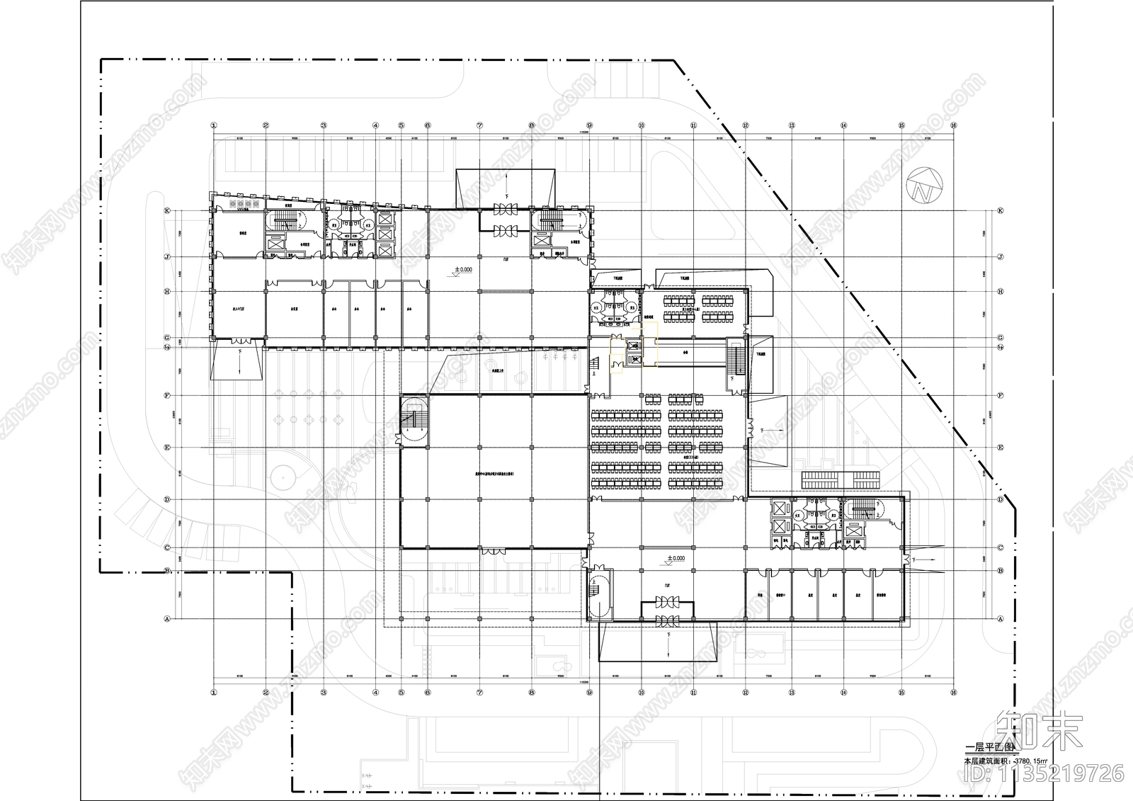 社会福利综合服务中心建筑效果图cad施工图下载【ID:1135219726】