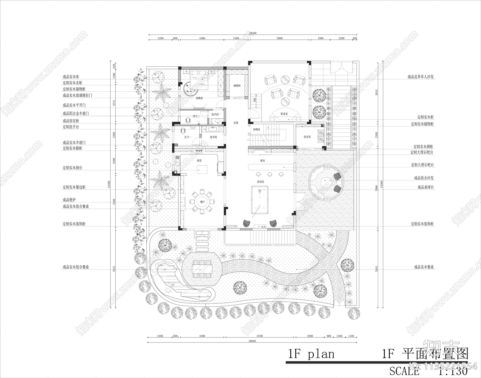 美式风别墅效果图施工图下载【ID:1135221554】