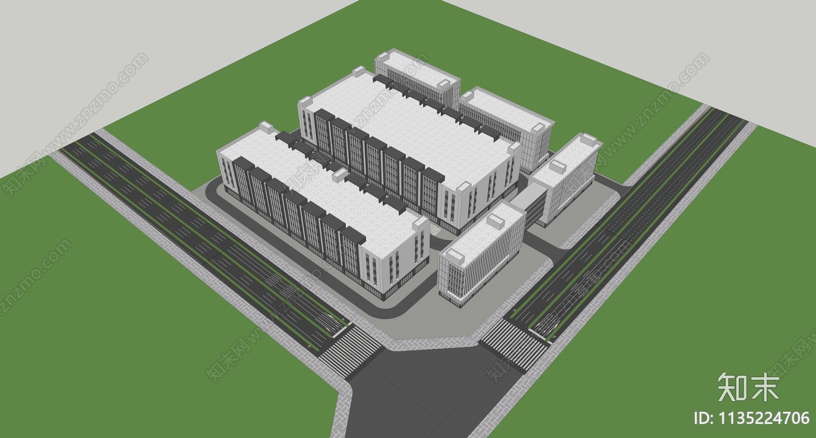 现代产业园SU模型下载【ID:1135224706】
