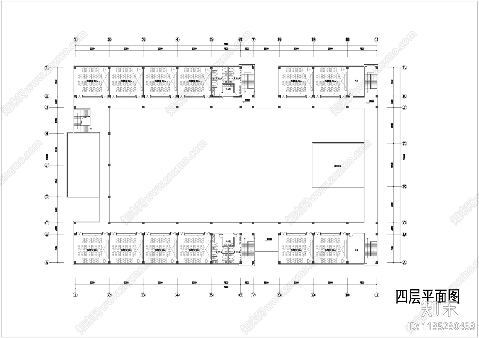 教学楼建筑cad施工图下载【ID:1135230433】