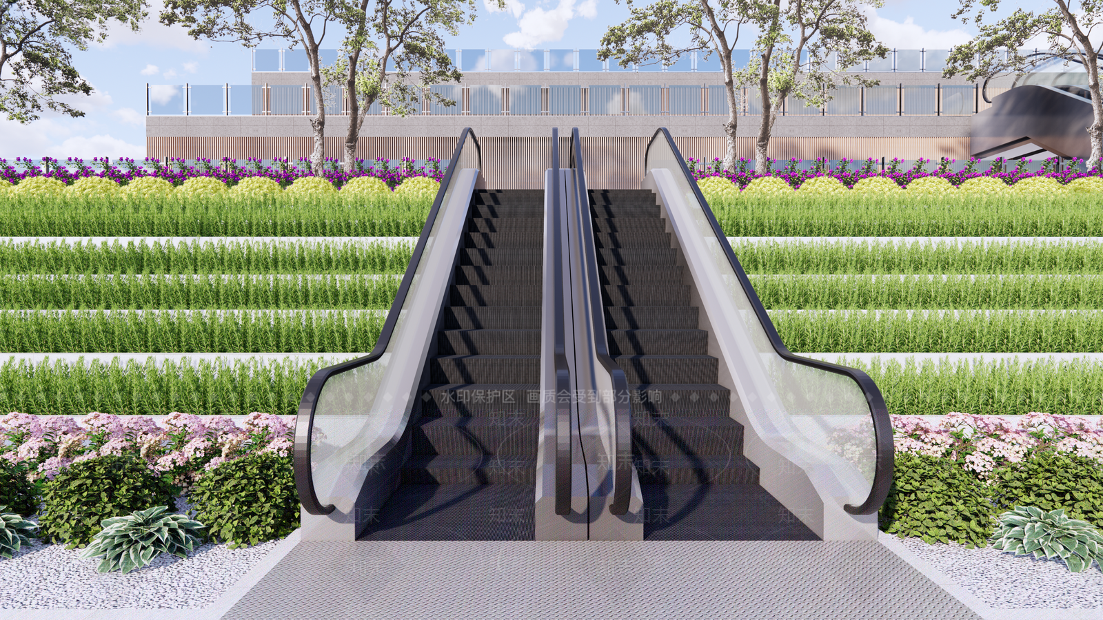 现代电动扶梯SU模型下载【ID:1135232342】