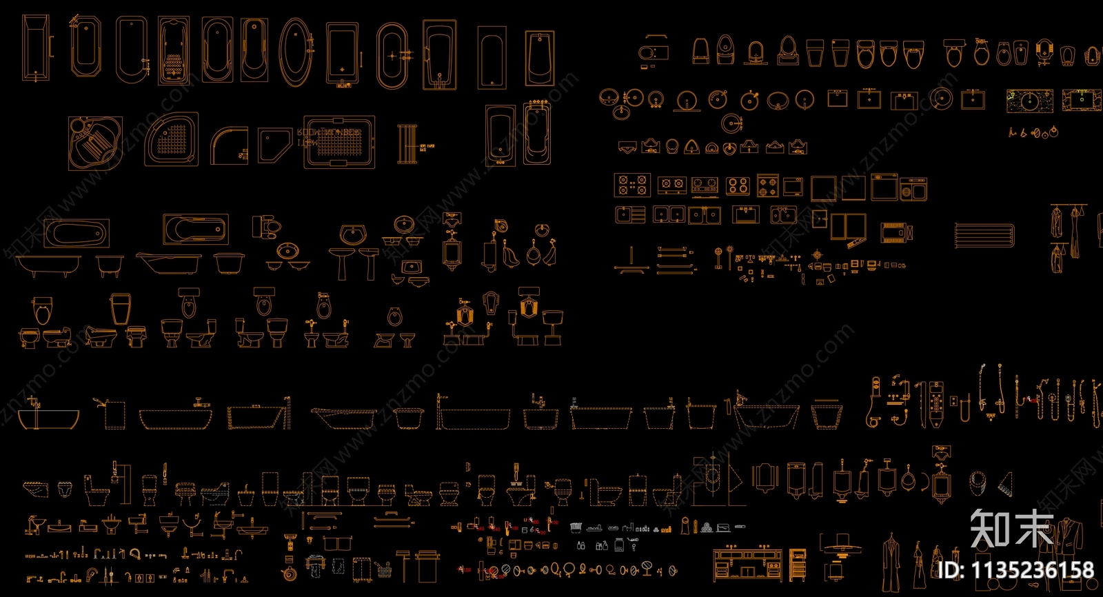 2023最新家具洁具装饰品植物综合cad施工图下载【ID:1135236158】