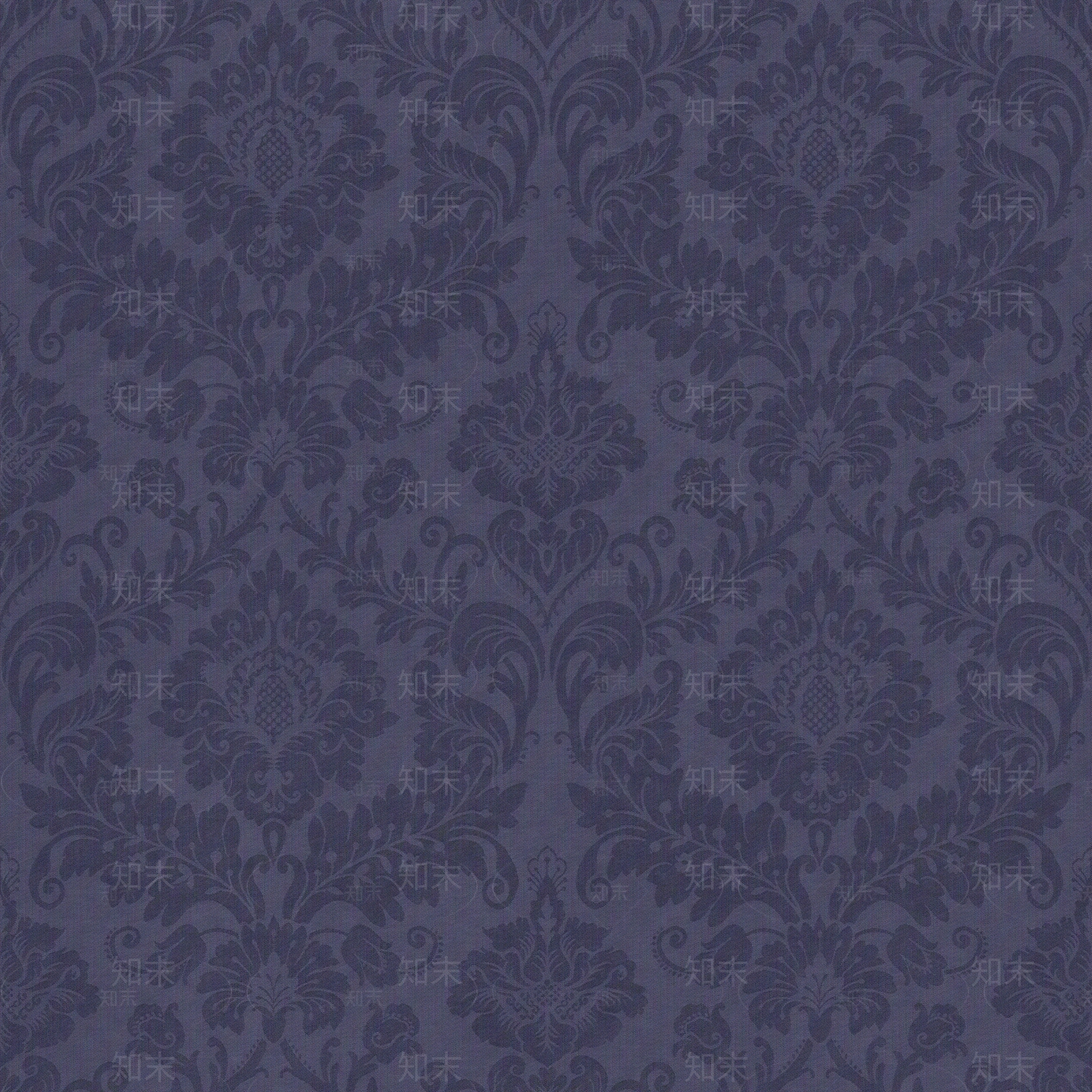 靛蓝色大马士革墙纸贴图下载【ID:1135239386】