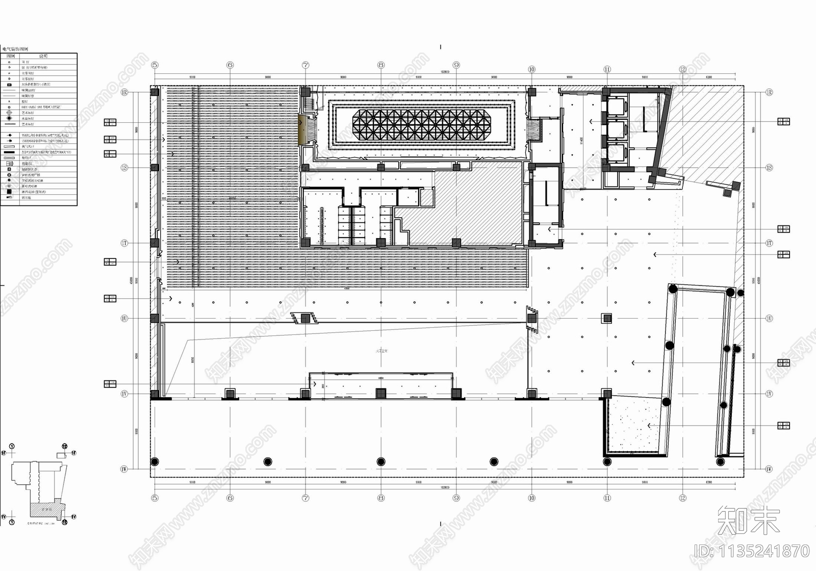 1800㎡大厅公区室内cad施工图下载【ID:1135241870】