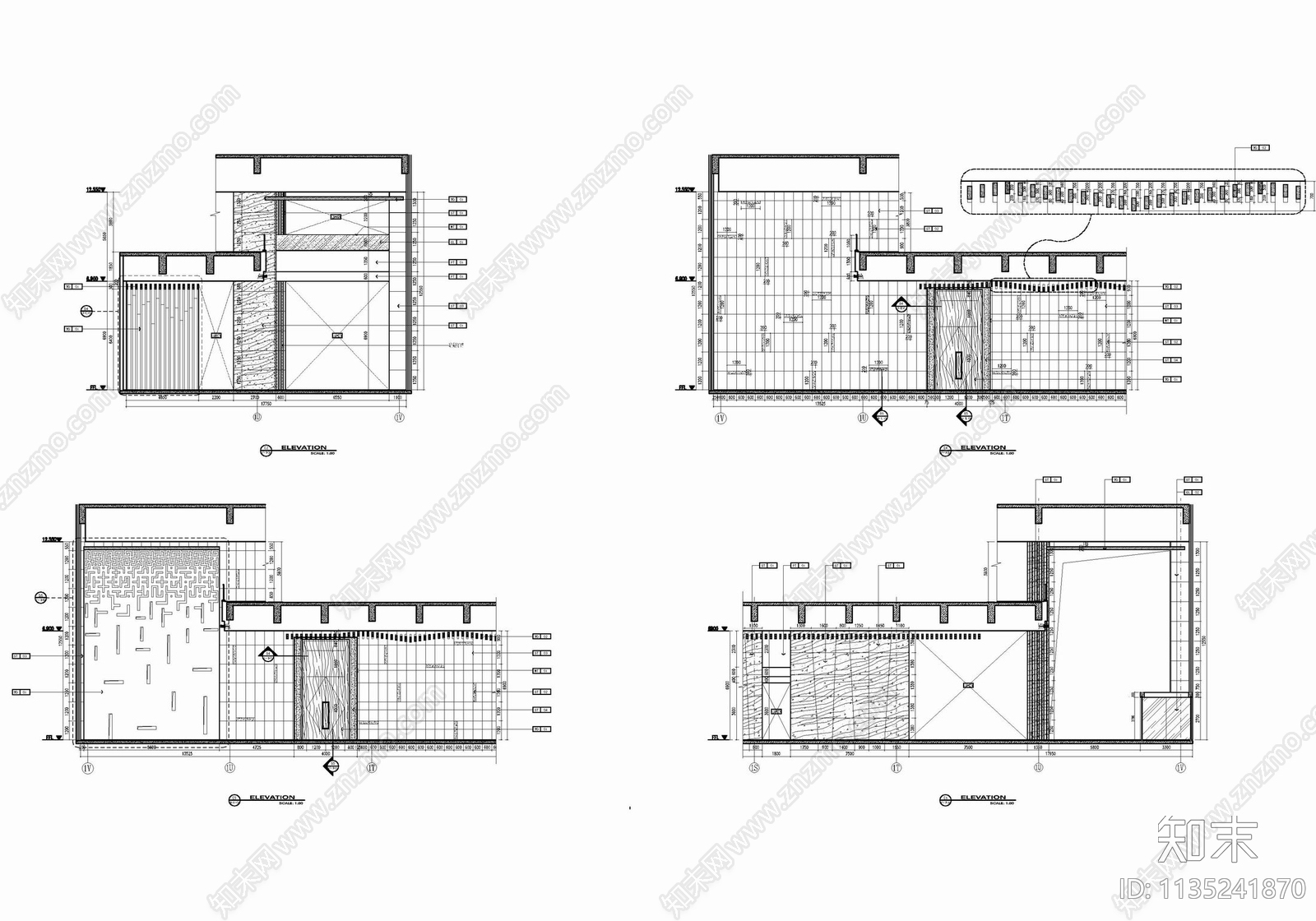 1800㎡大厅公区室内cad施工图下载【ID:1135241870】