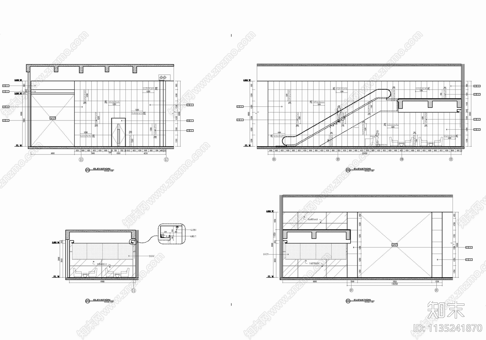 1800㎡大厅公区室内cad施工图下载【ID:1135241870】