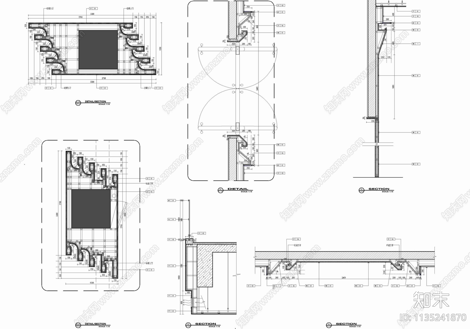 1800㎡大厅公区室内cad施工图下载【ID:1135241870】