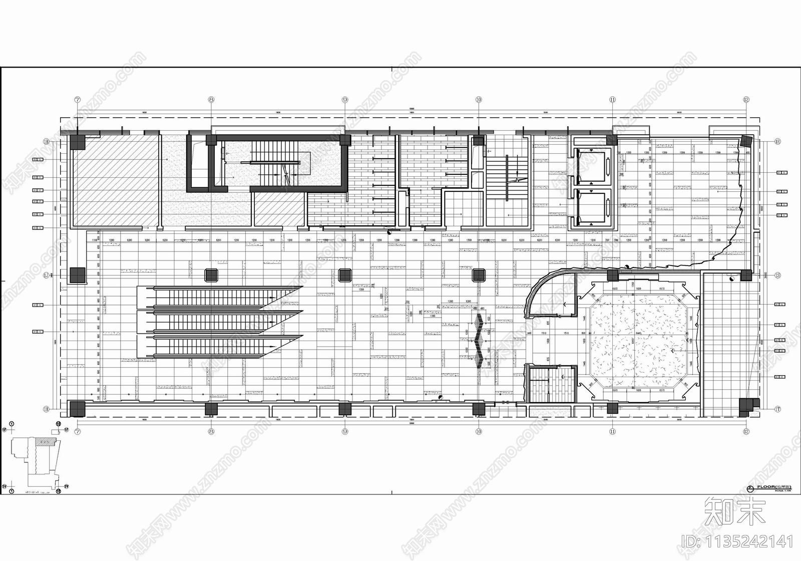 300㎡VIP贵宾接待休闲区cad施工图下载【ID:1135242141】