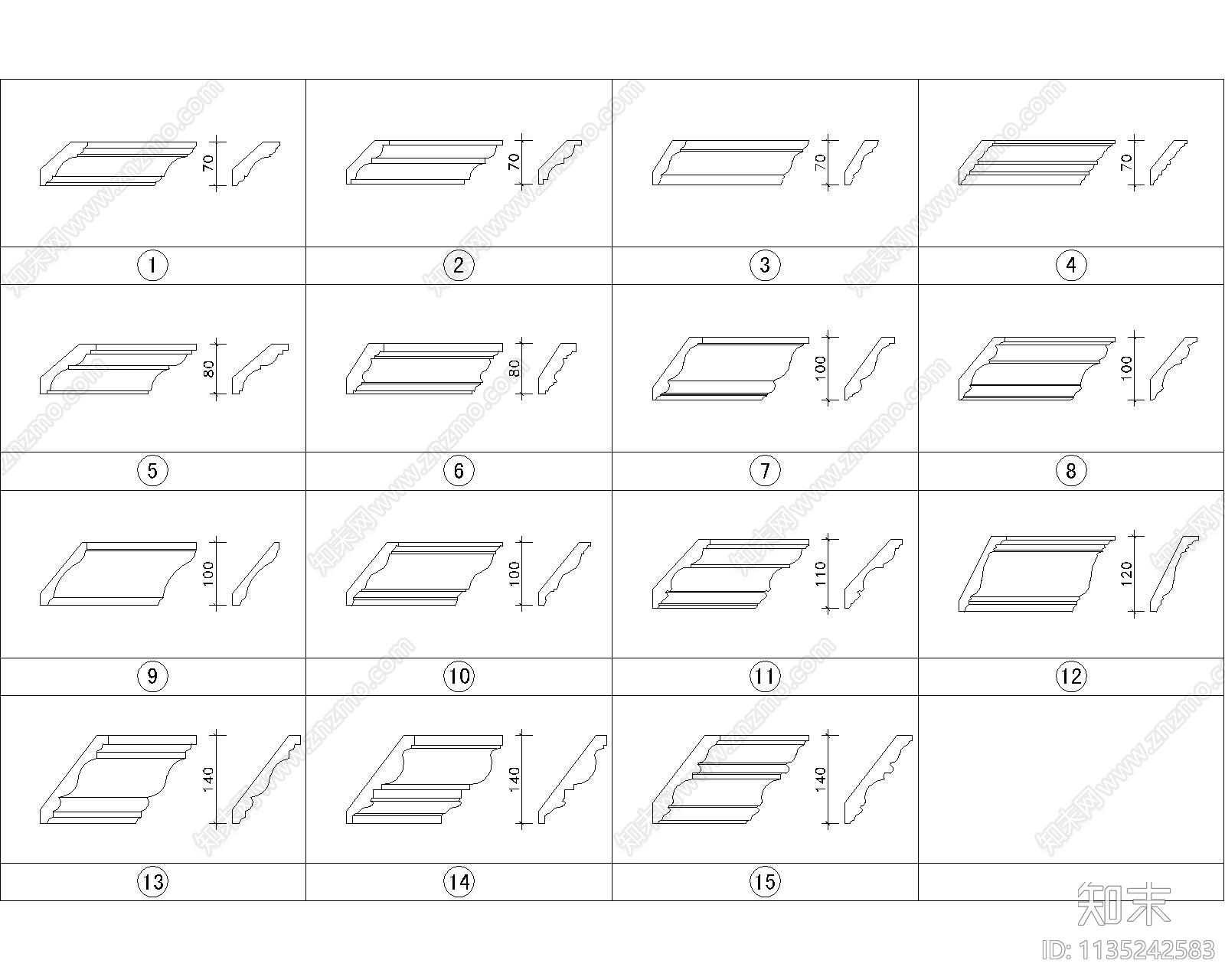 室内欧式线条施工图下载【ID:1135242583】