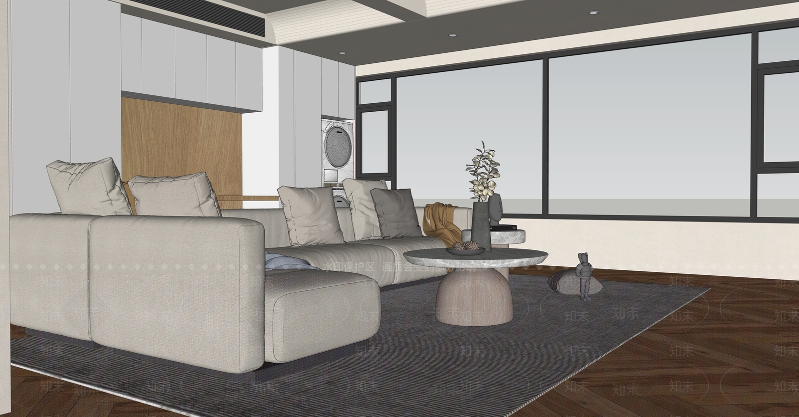 现代家居客厅SU模型下载【ID:1135242972】