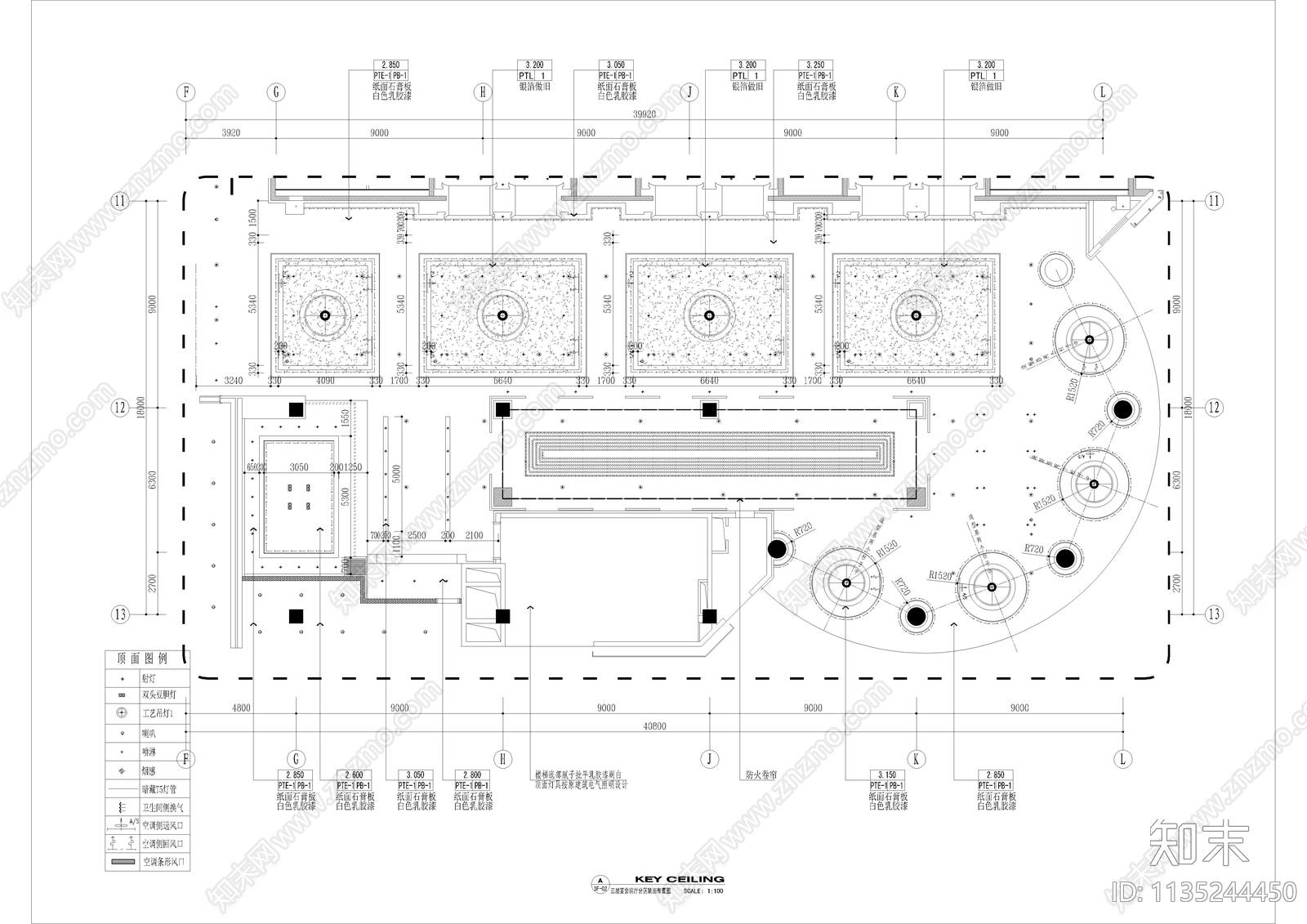 中外合资连锁大饭店宴会厅效果图cad施工图下载【ID:1135244450】