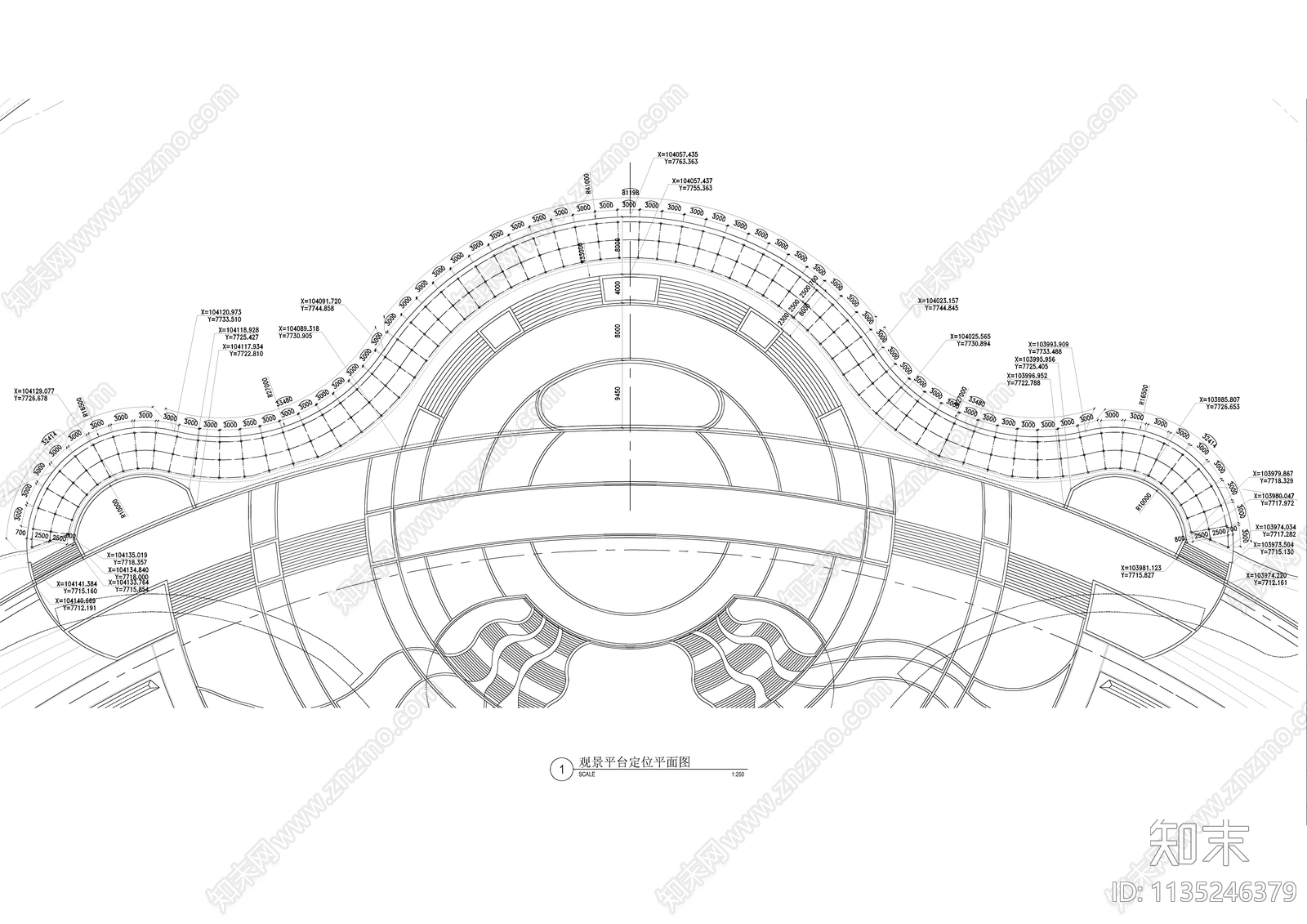 现代简约广场亲水平台施工图下载【ID:1135246379】