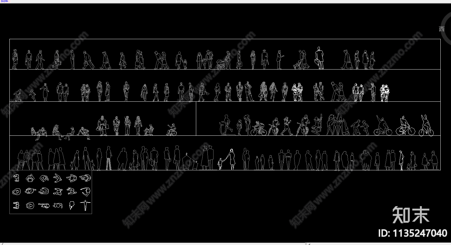 人物平立面cad施工图下载【ID:1135247040】