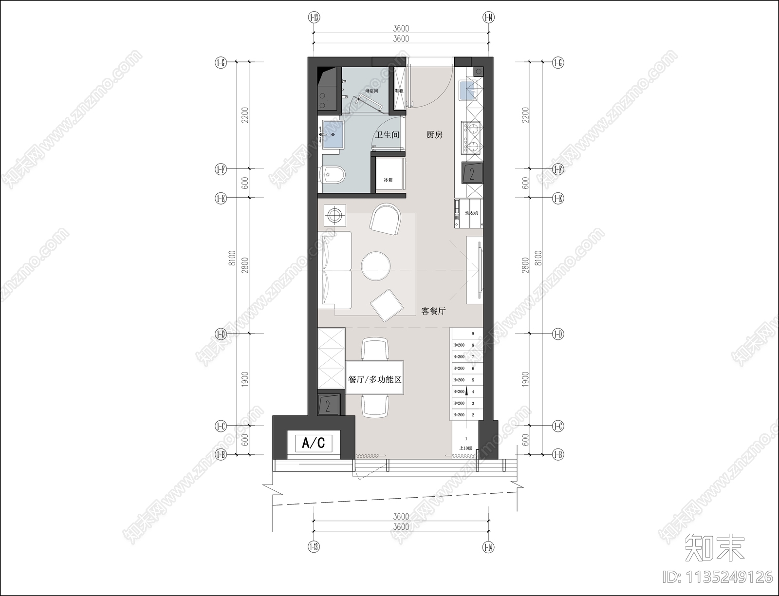 loft公寓样板房平面系统图施工图下载【ID:1135249126】