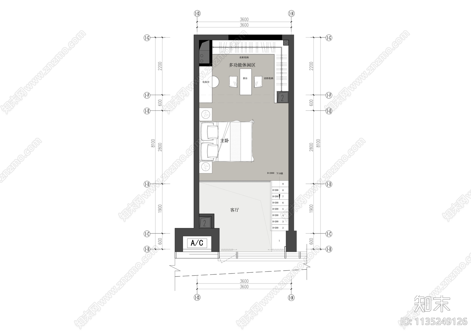 loft公寓样板房平面系统图施工图下载【ID:1135249126】