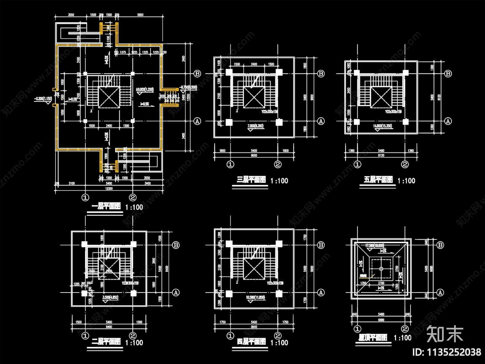 观光塔平立剖面详图cad施工图下载【ID:1135252038】