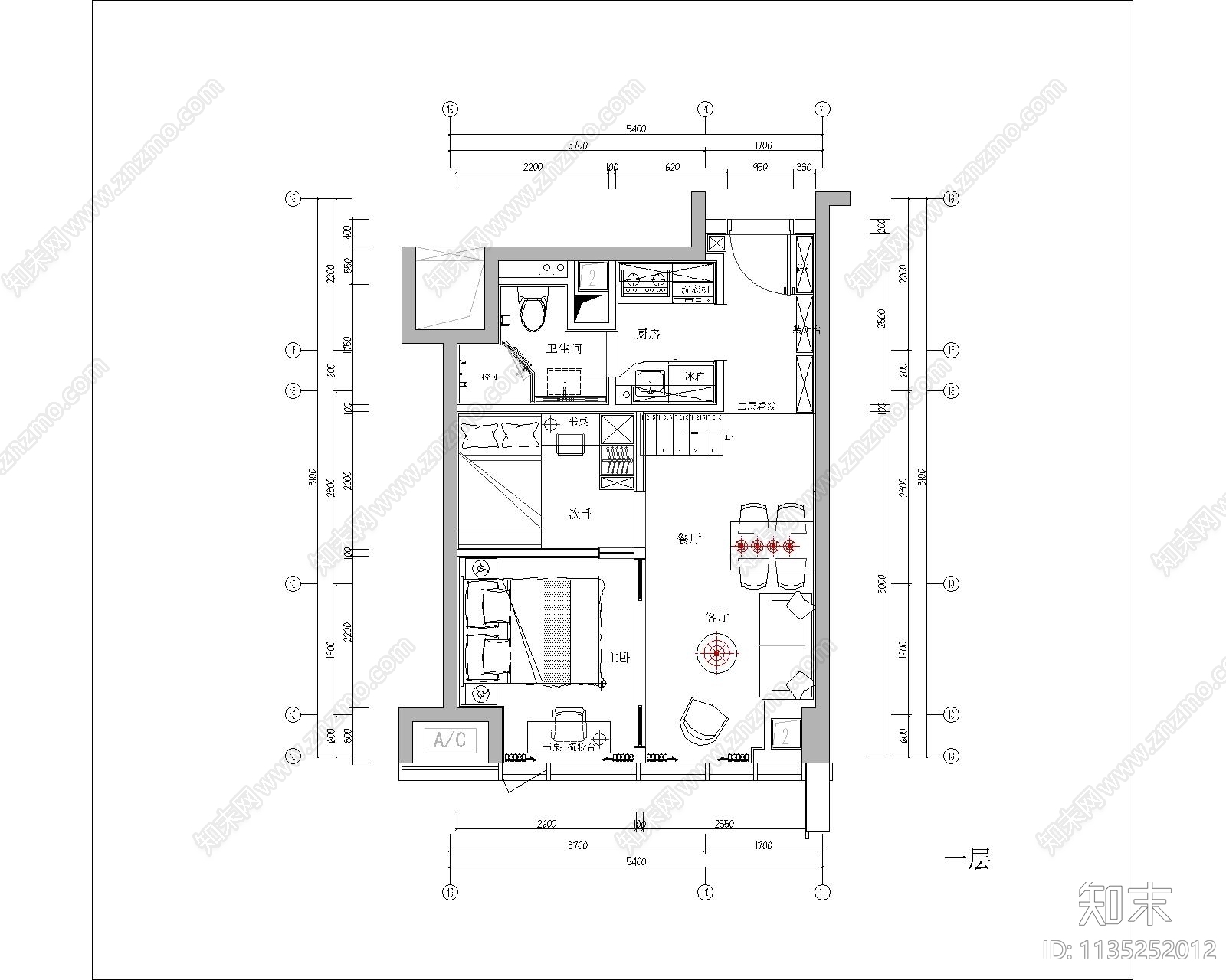 loft公寓样板房施工图下载【ID:1135252012】