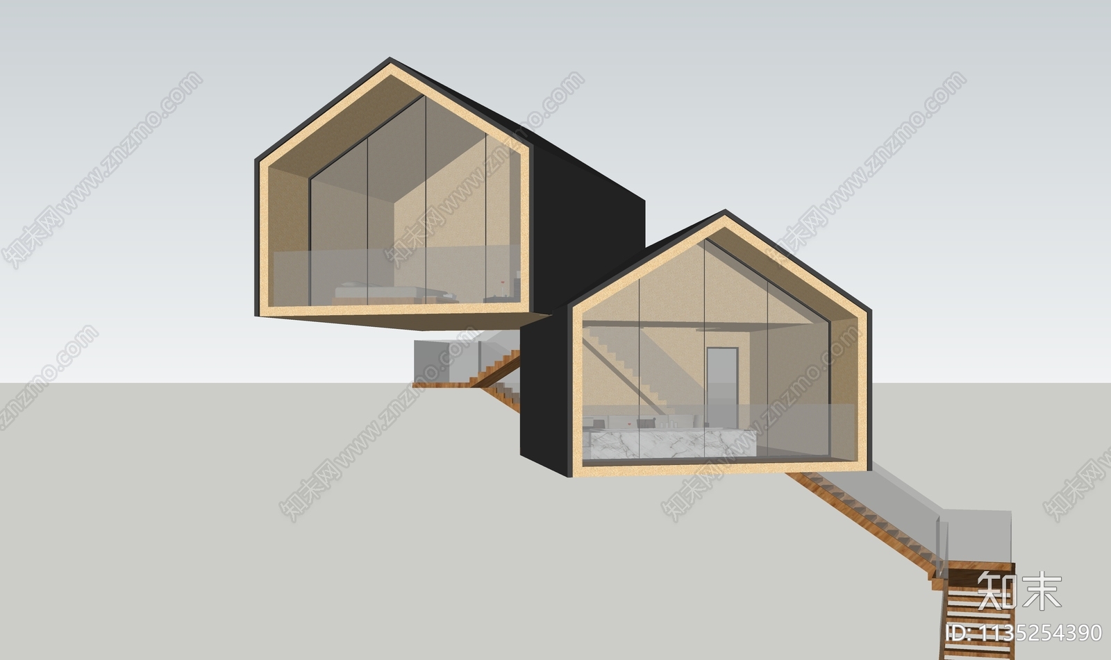 现代树屋SU模型下载【ID:1135254390】