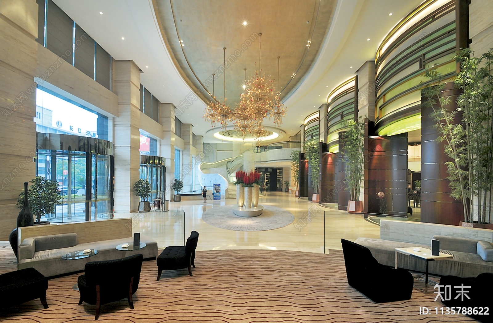 馨岛国际大酒店效果图cad施工图下载【ID:1135788622】