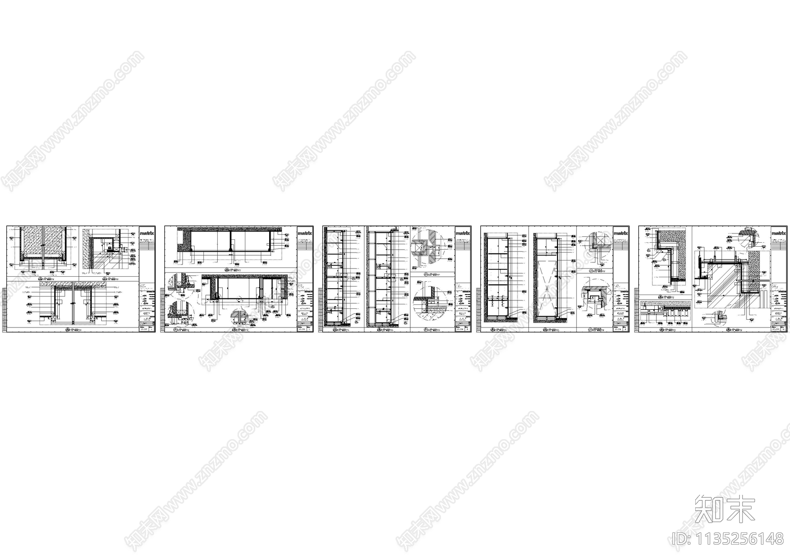 办公空间柜体及墙身节点大样图cad施工图下载【ID:1135256148】