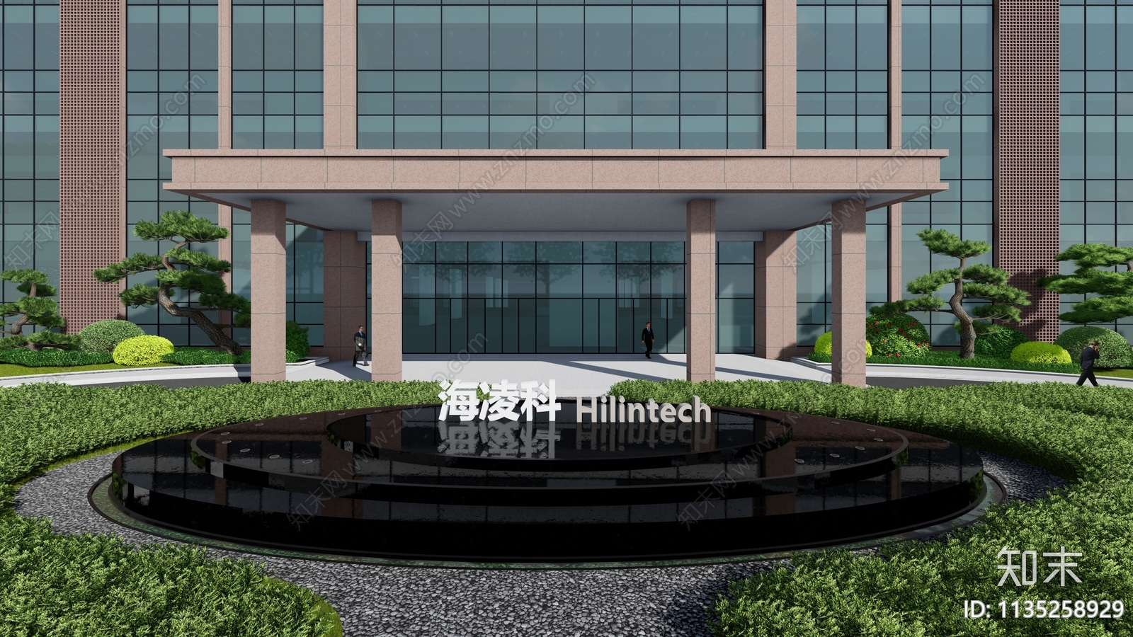 入口喷泉景观效果图施工图下载【ID:1135258929】